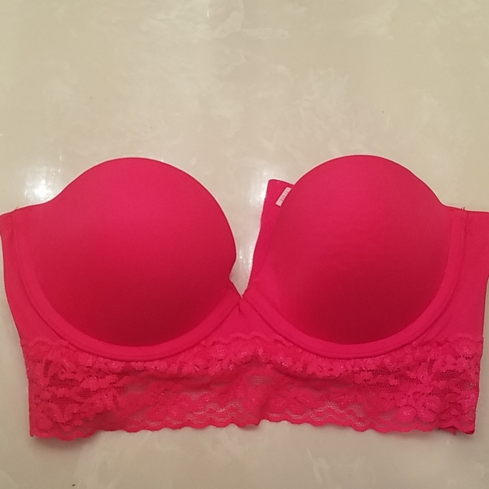 Victoria's Secret pink bra lace corset 32c